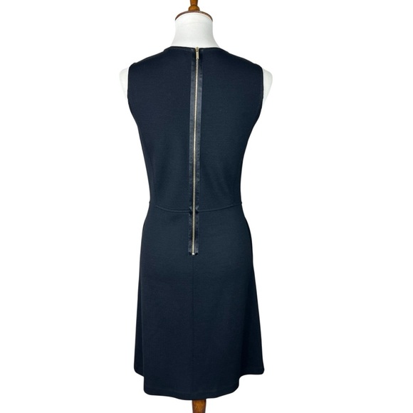 St. John Caviar Sleeveless Black Wool Blend Knit Dress Exposed Back Zipper SZ 4 - Picture 3 of 9
